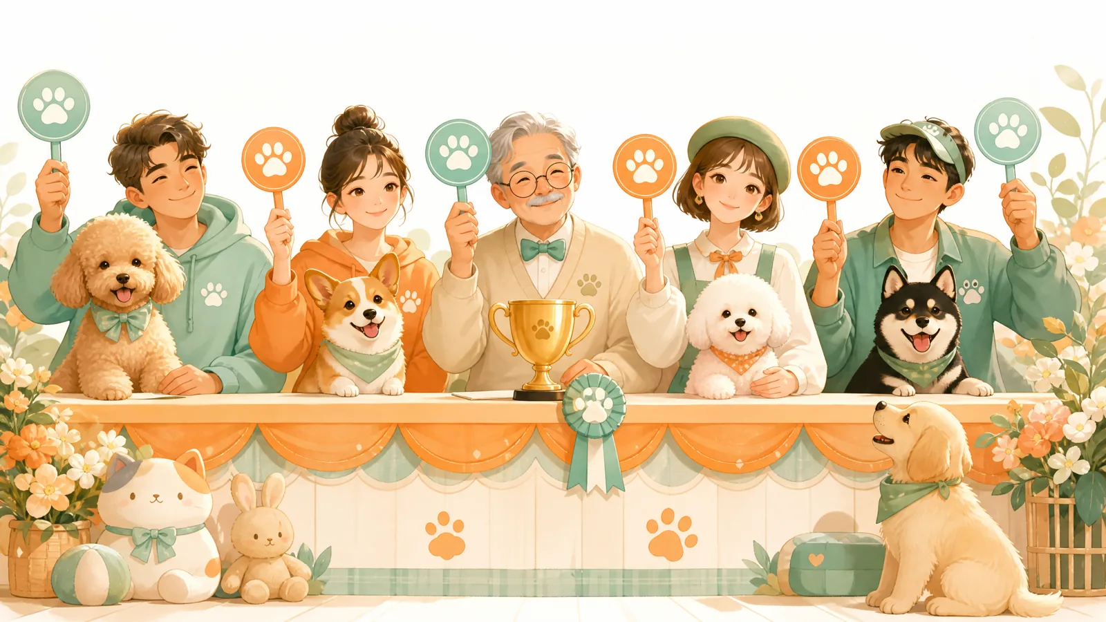 评委与导师围坐评分桌的金牌训练师导师团详情头图